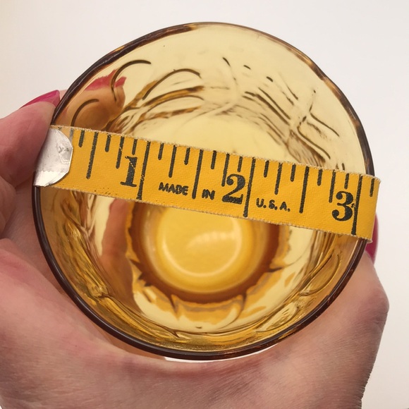 VTG Libbey Amber Daisy Country Garden 5" Beverage Glasses Set of 7 - Picture 8 of 8